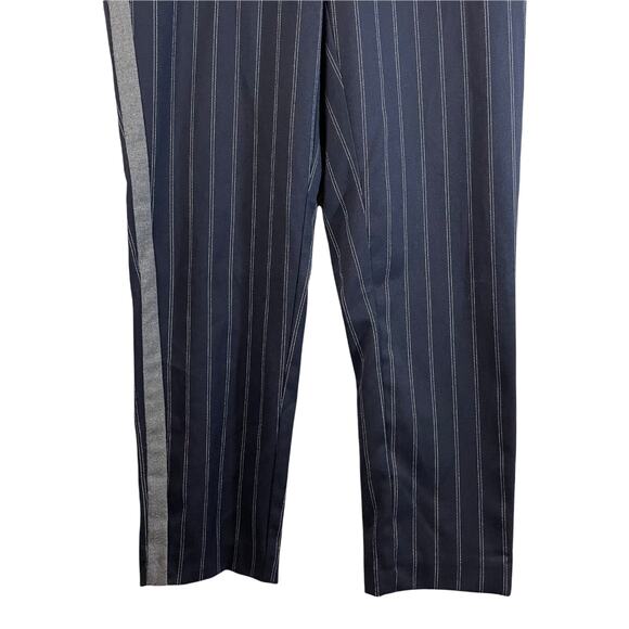Zara Women's Elastic Waist Pull On Trouser Pant Side Stripe Navy Stripe Size XS - Picture 4 of 8